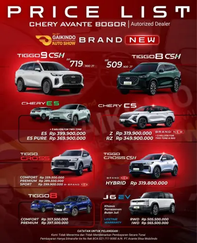 Pricelist Harga Chery cilandakbarat 2025